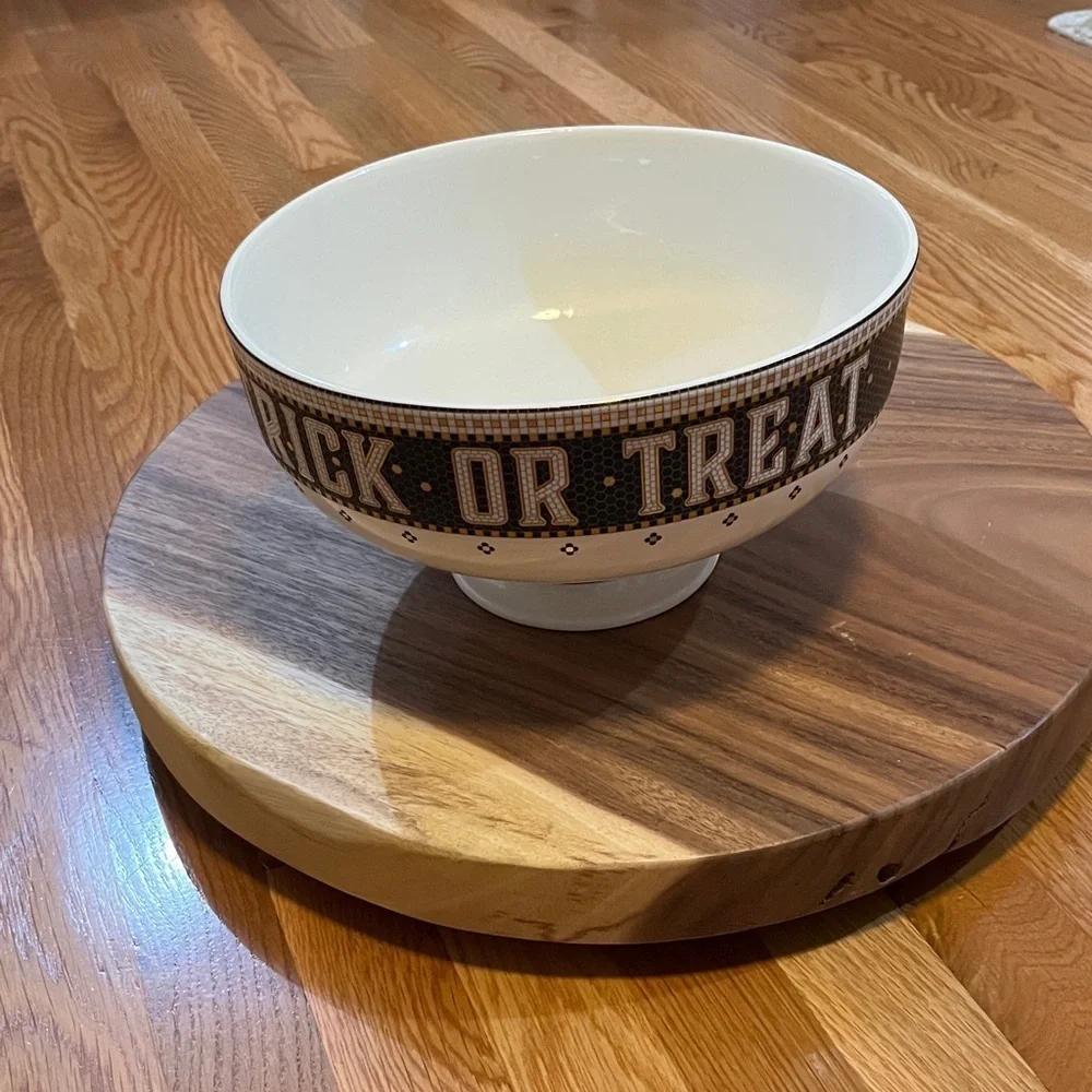 Anthropologie The Bistro Tile Stoneware Candy Bowl: Halloween Edition